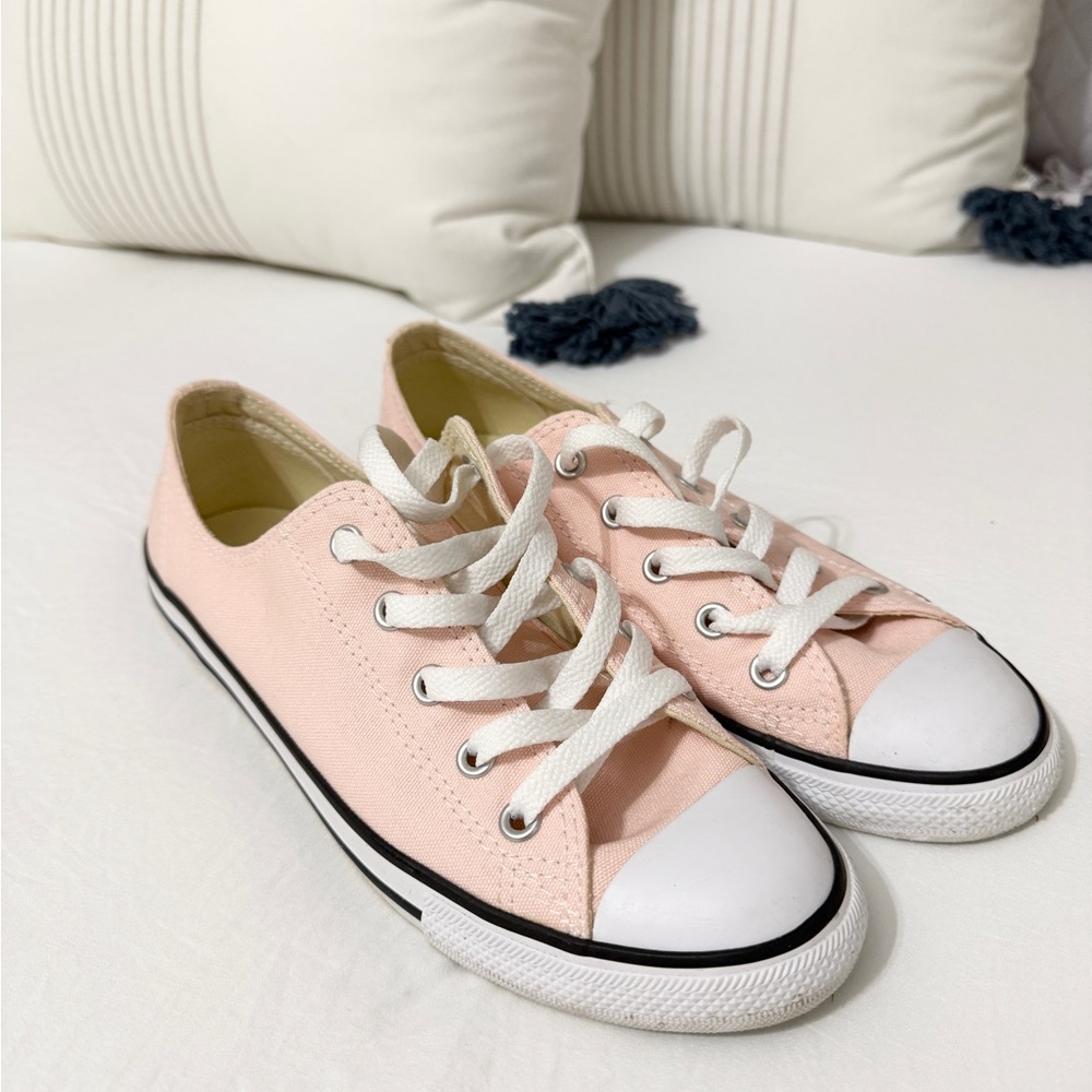 Converse Low-Top Light Pink Canvas Sneakers with White Soles